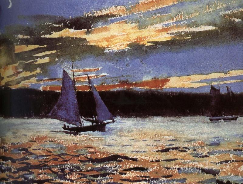 Winslow Homer Gera sunset scene France oil painting art